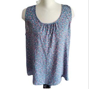 Zenobia Sleeveless Floral Print Blouse Size 3X